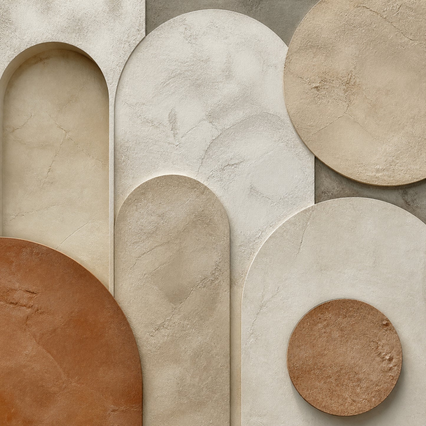 Quiet Arches Neutral Abstract Canvas Wall Art