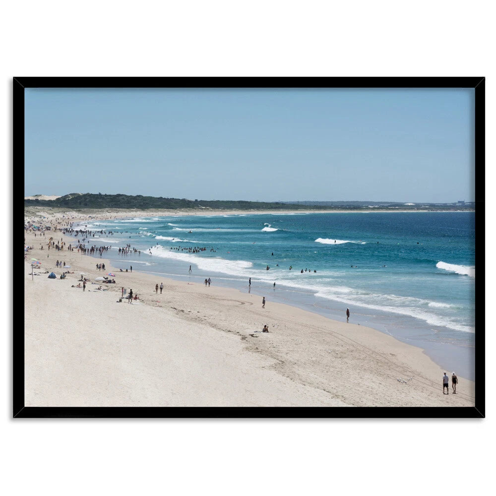 Cronulla Coastal Horizon Canvas Wall Art – black floating frame