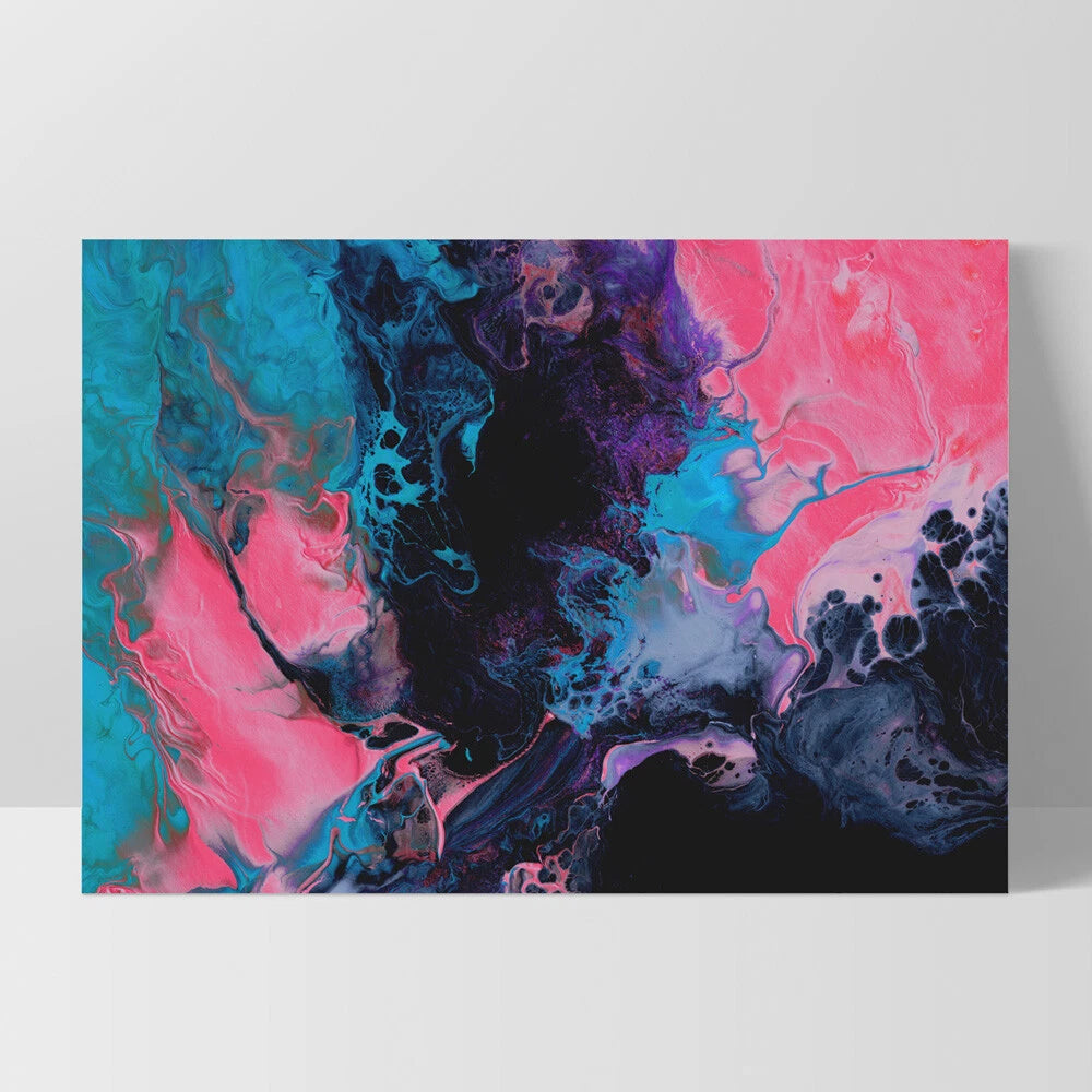 Contemporary Abstract Painting Canvas Wall Art – white floating frame