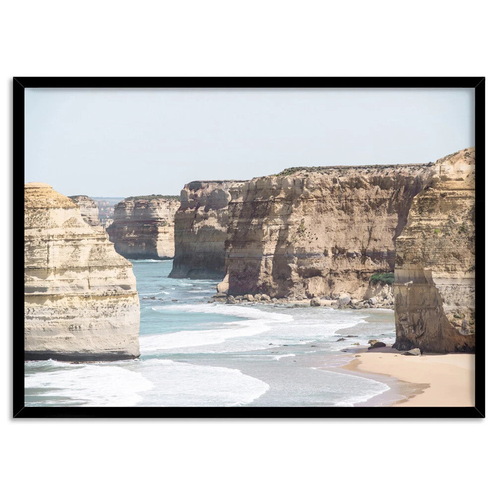 Twelve Apostles Great Ocean Road Canvas Wall Art – black floating frame