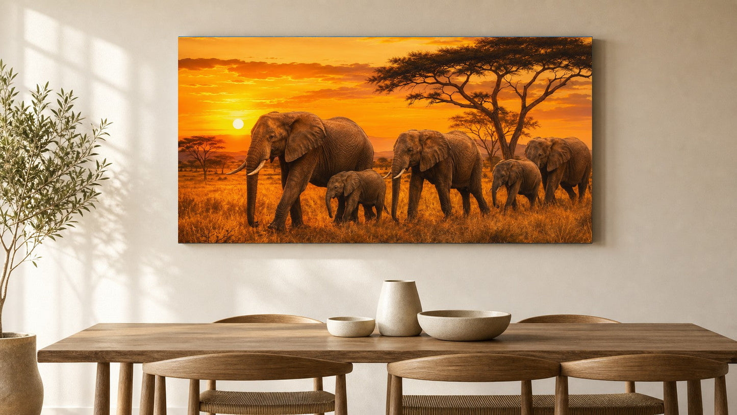 Golden Savanna Elephant Journey