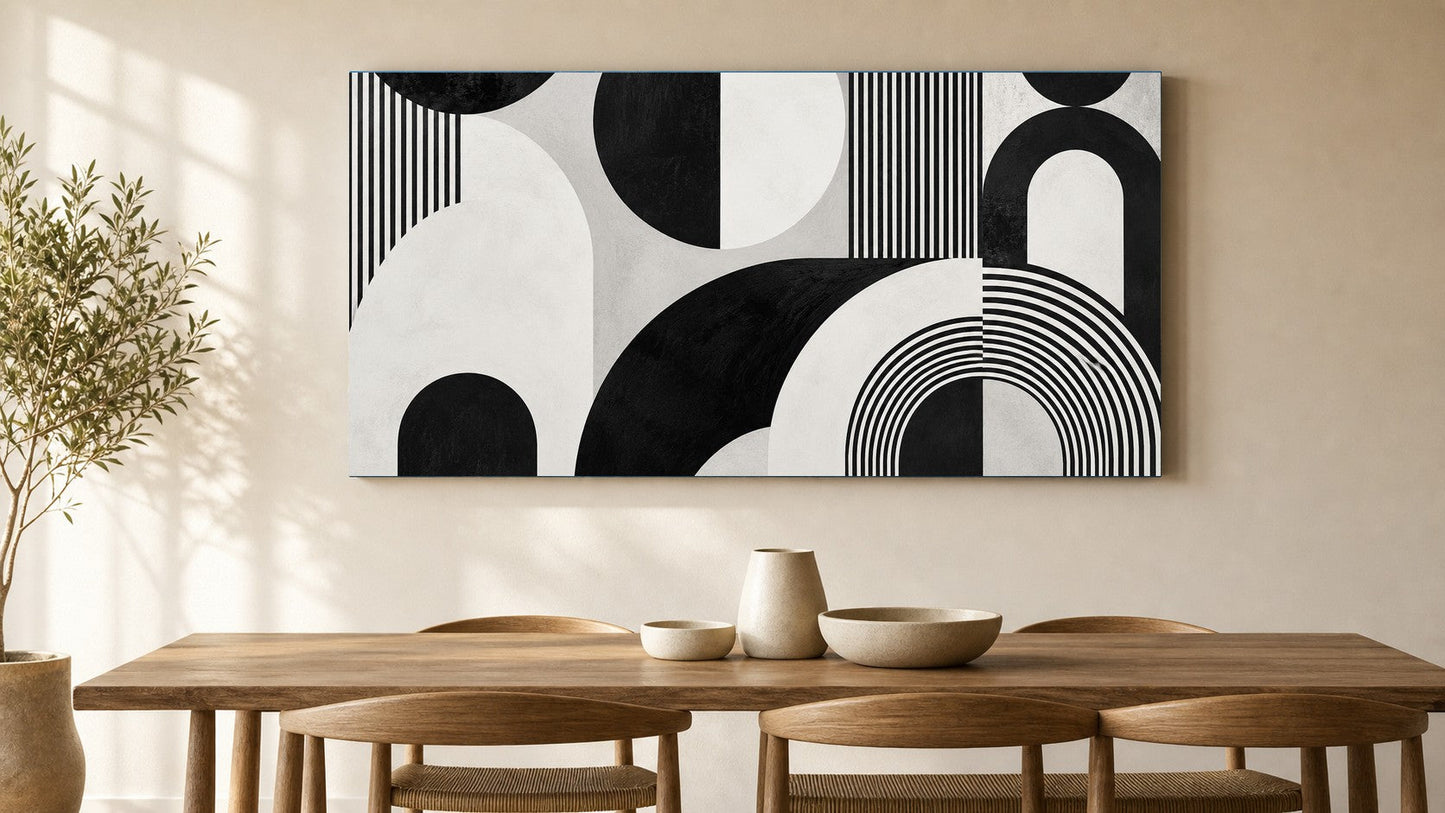 Monochrome Abstract Geometric Collage