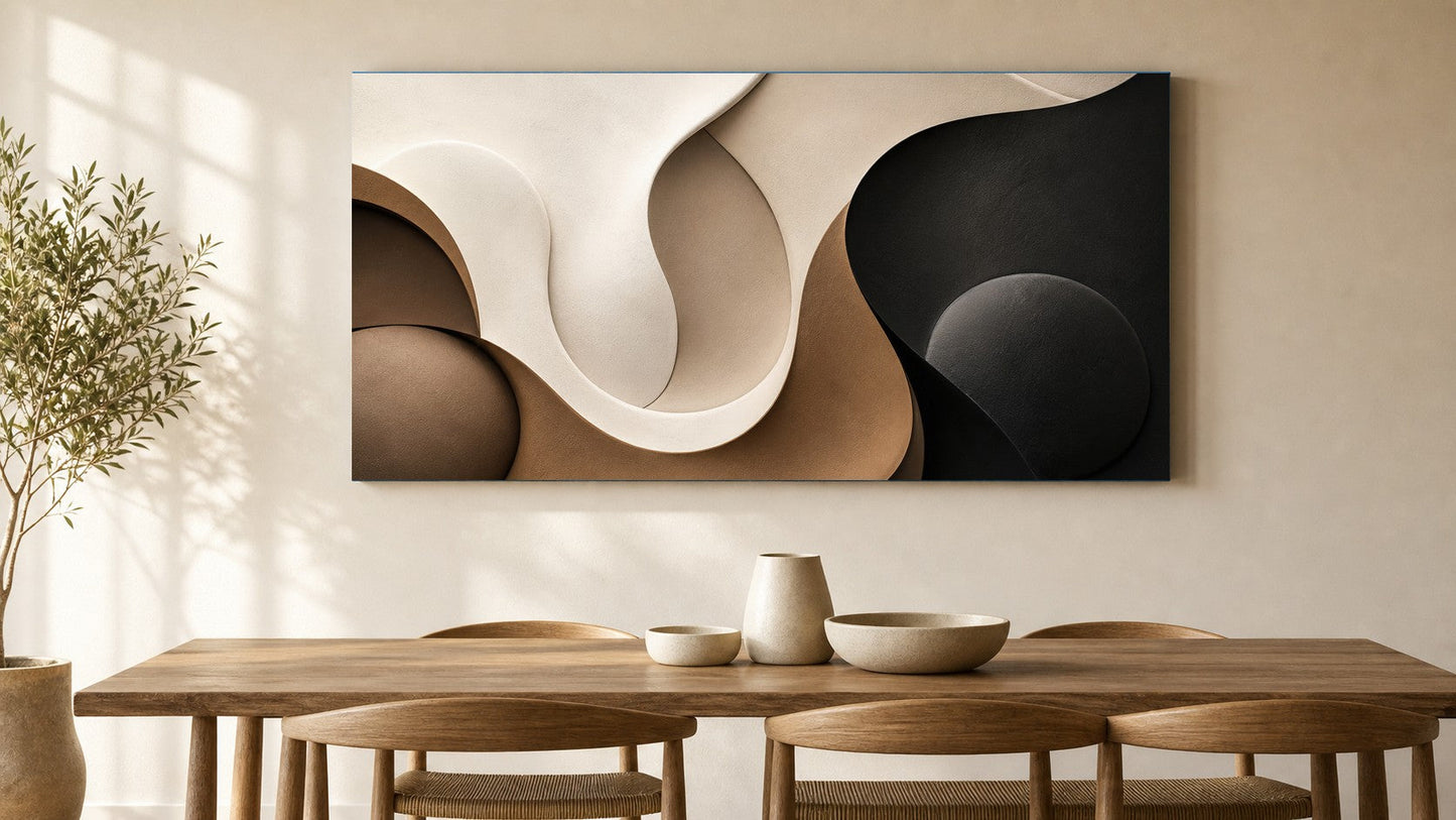 Sculptural Flowing Shapes in Neutral Tones
