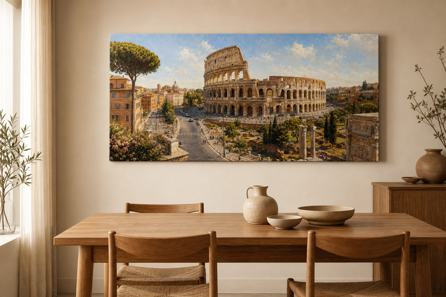 Rome Colosseum Panorama Canvas