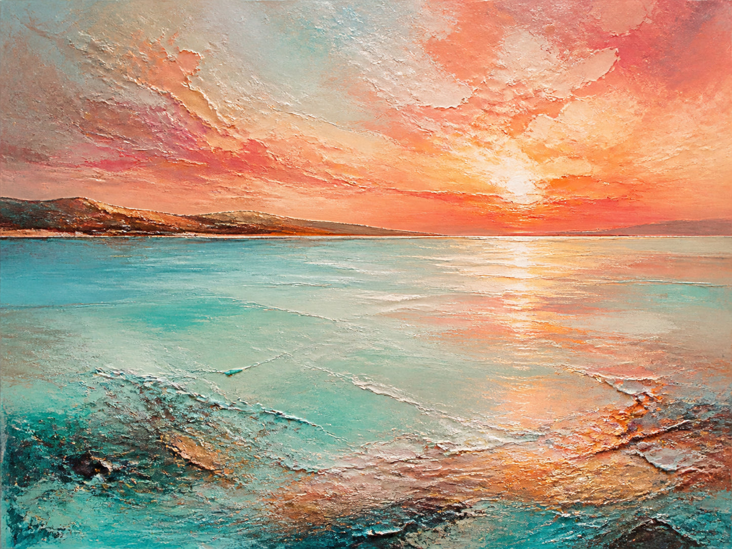 Coastal Afterglow Textured Canvas Wall Art