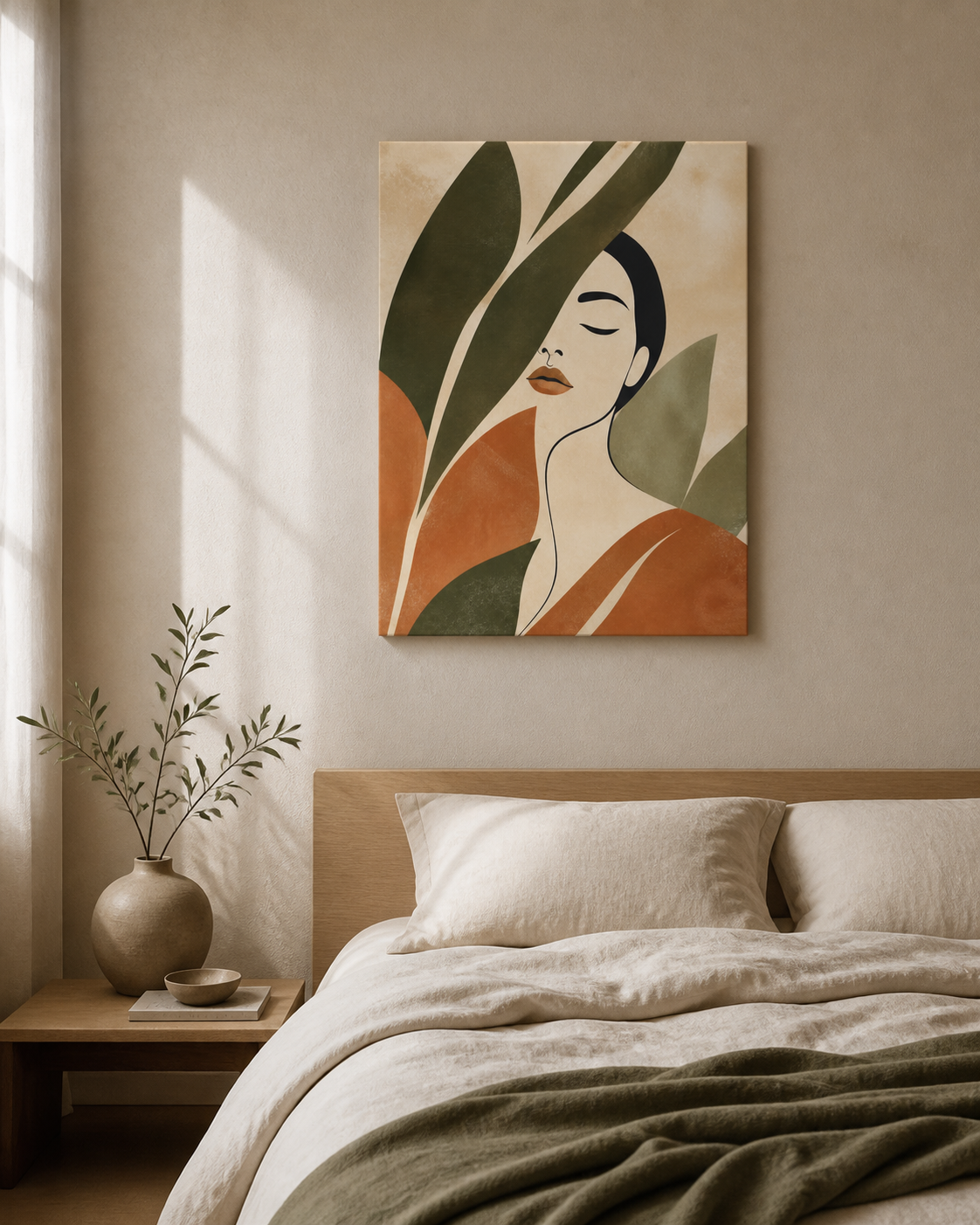 Botanical Reverie Abstract Portrait Stretched Canvas