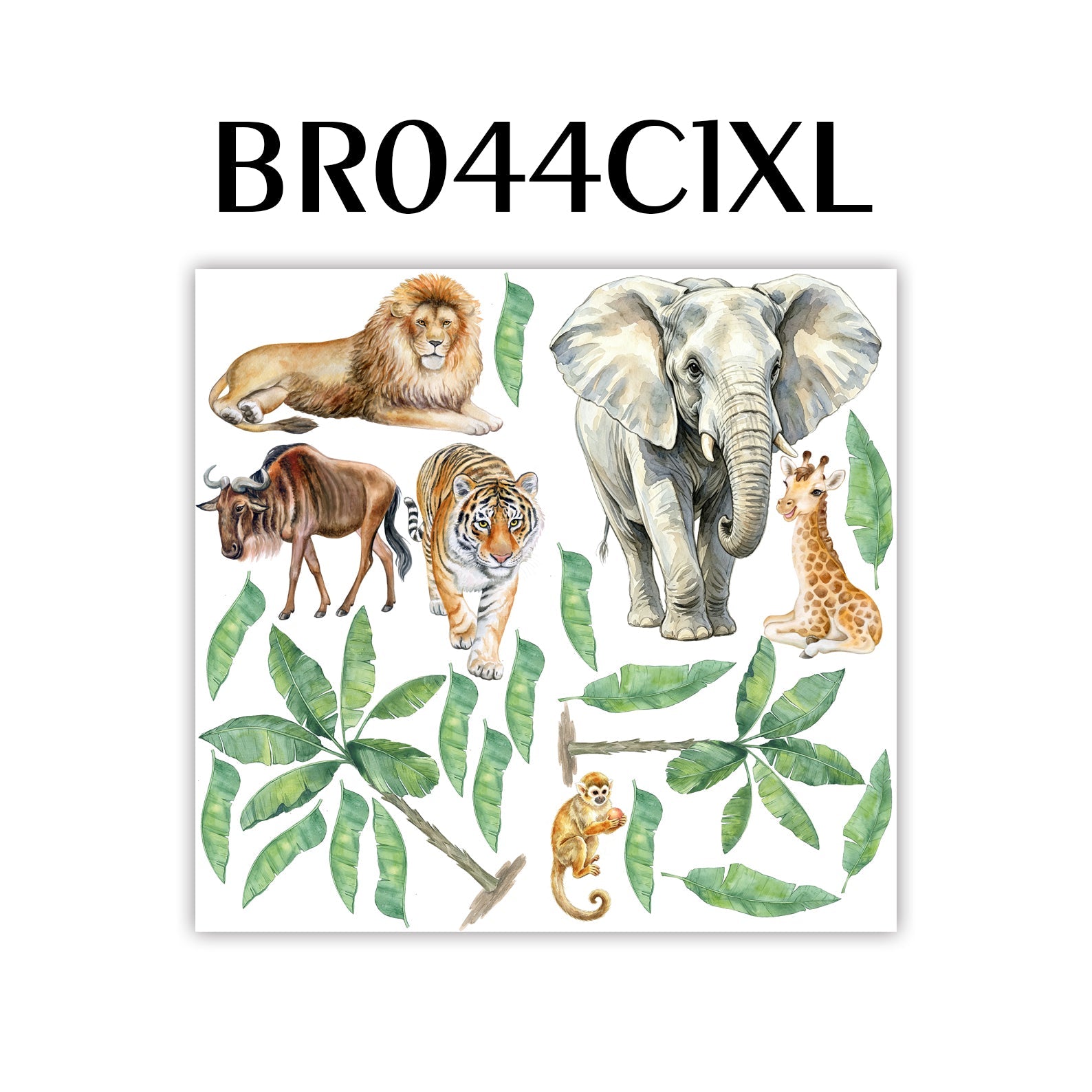 Wildlife Wonders: Vibrant Animal Wall Decals - Embrace the Serengeti at Home! - BR044