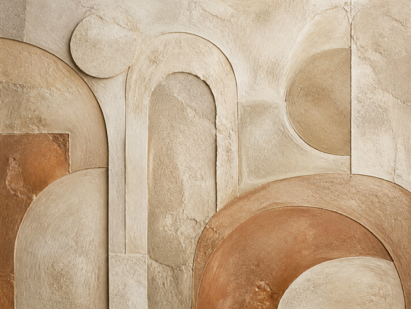 Quiet Arches Neutral Abstract Canvas Wall Art