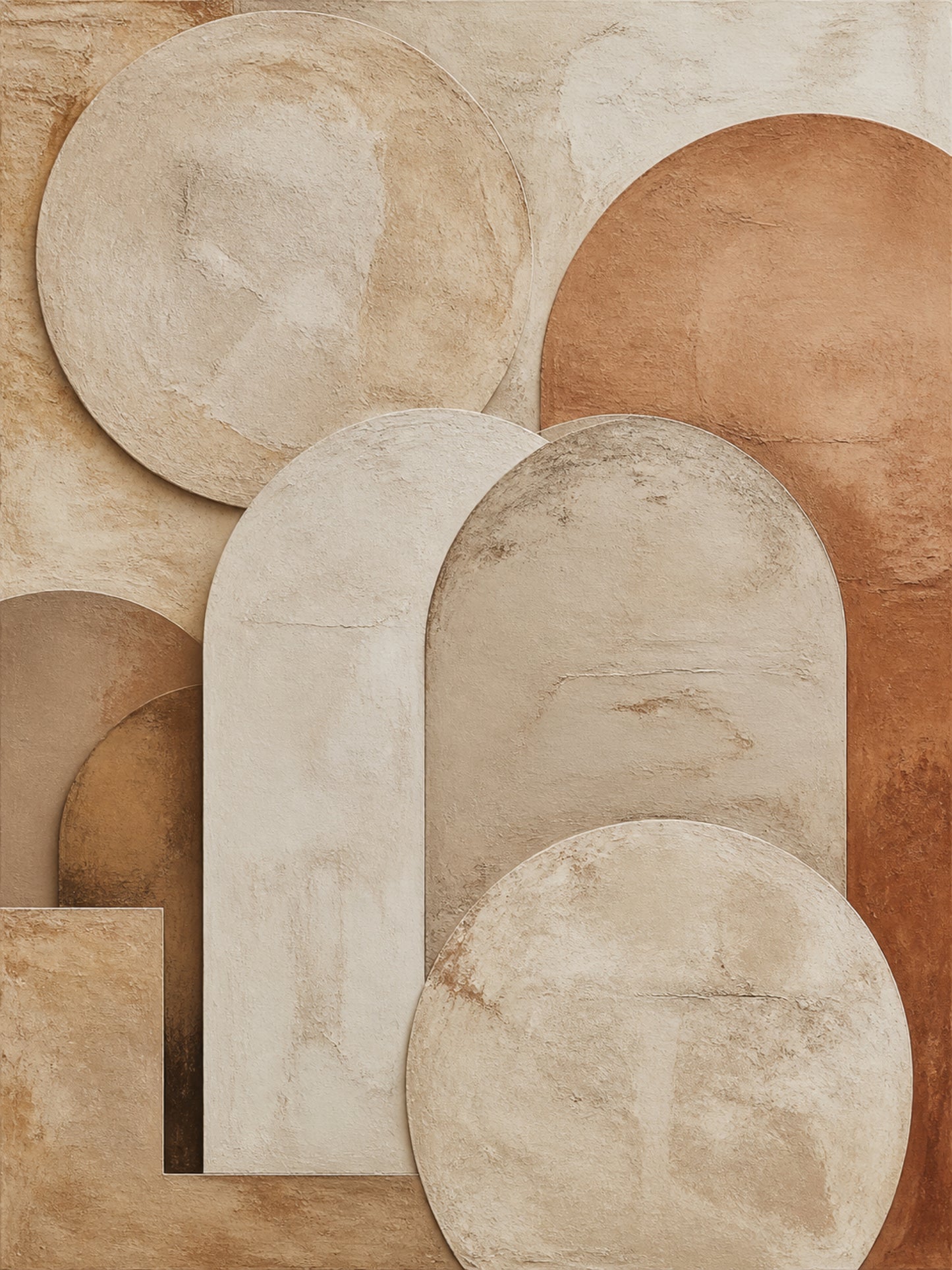 Quiet Arches Neutral Abstract Canvas Wall Art