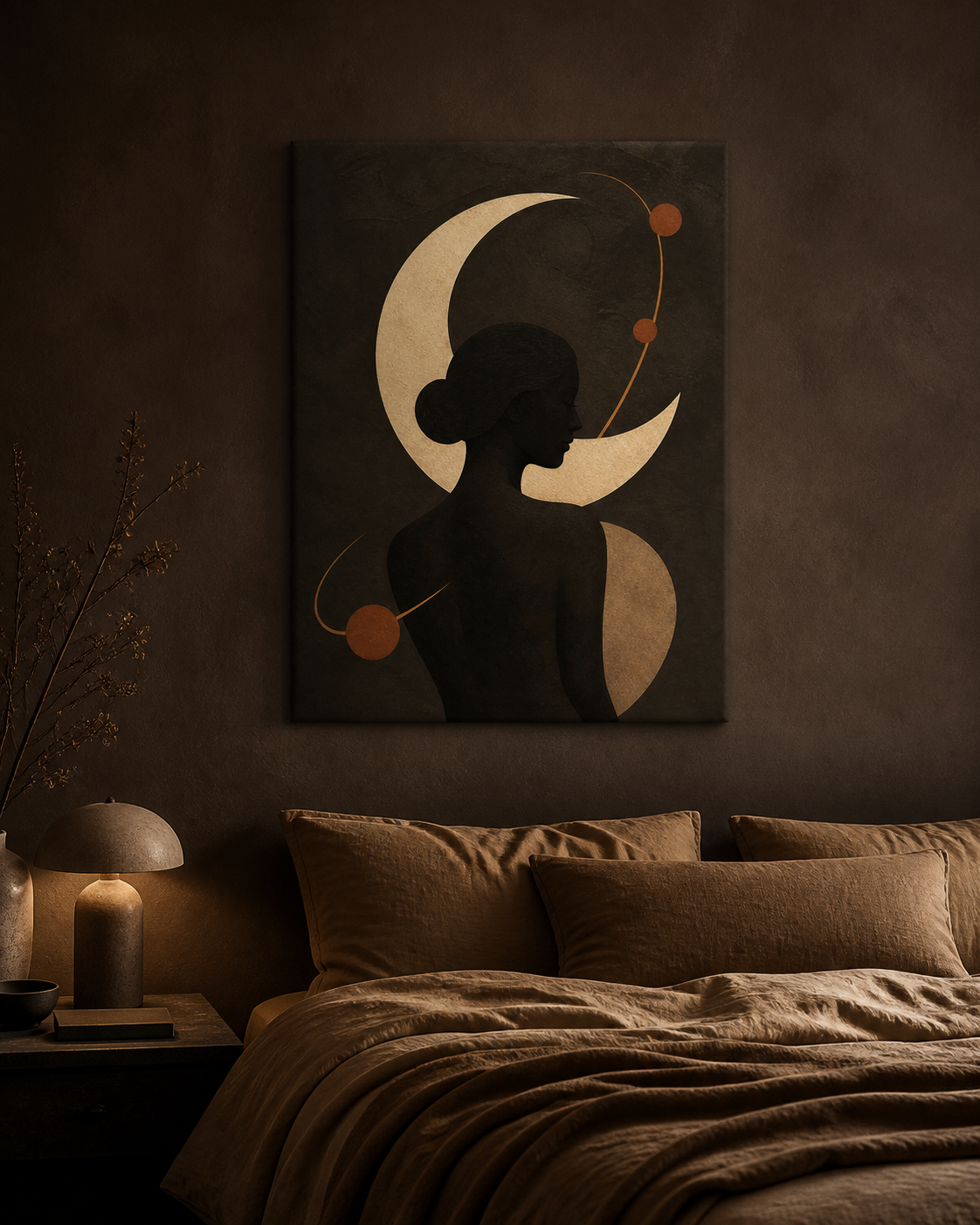 Celestial Poise Abstract Portrait Stretched Canvas
