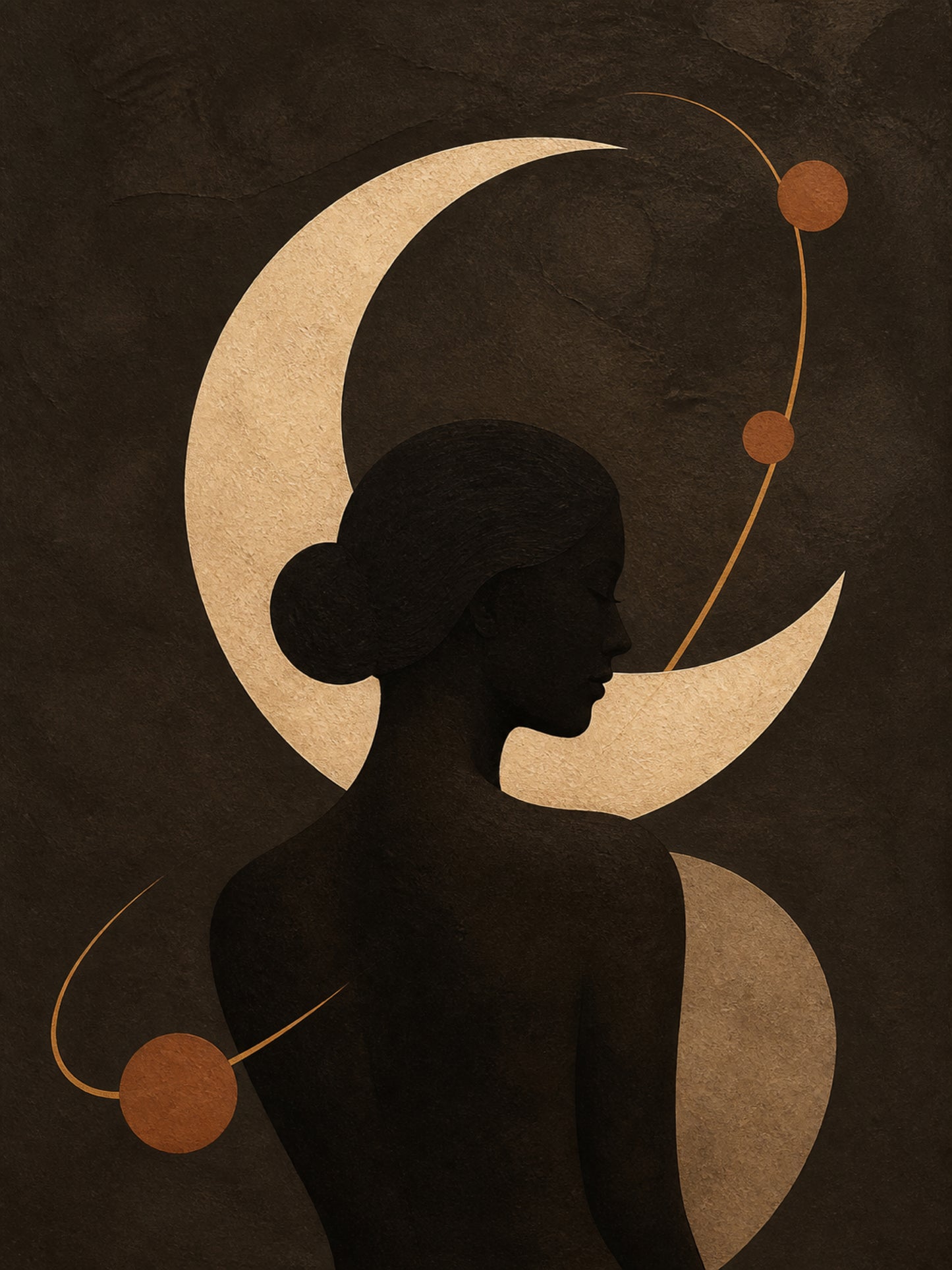 Celestial Poise Abstract Portrait Stretched Canvas