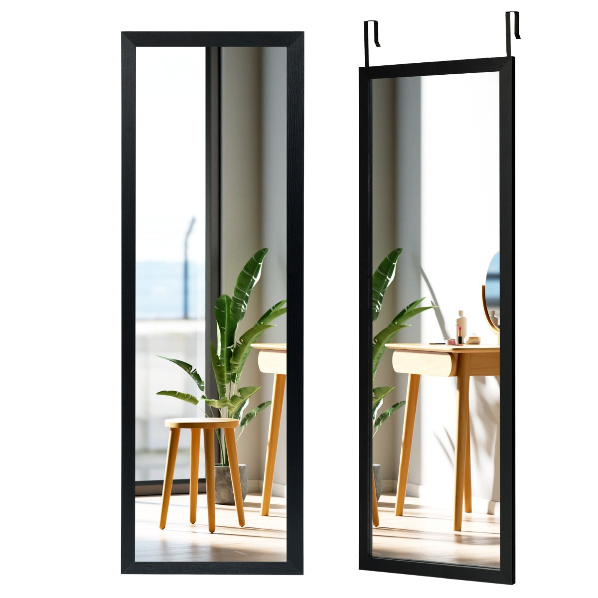 120 cm Over-the-Door Full-Length Dressing Mirror – Black