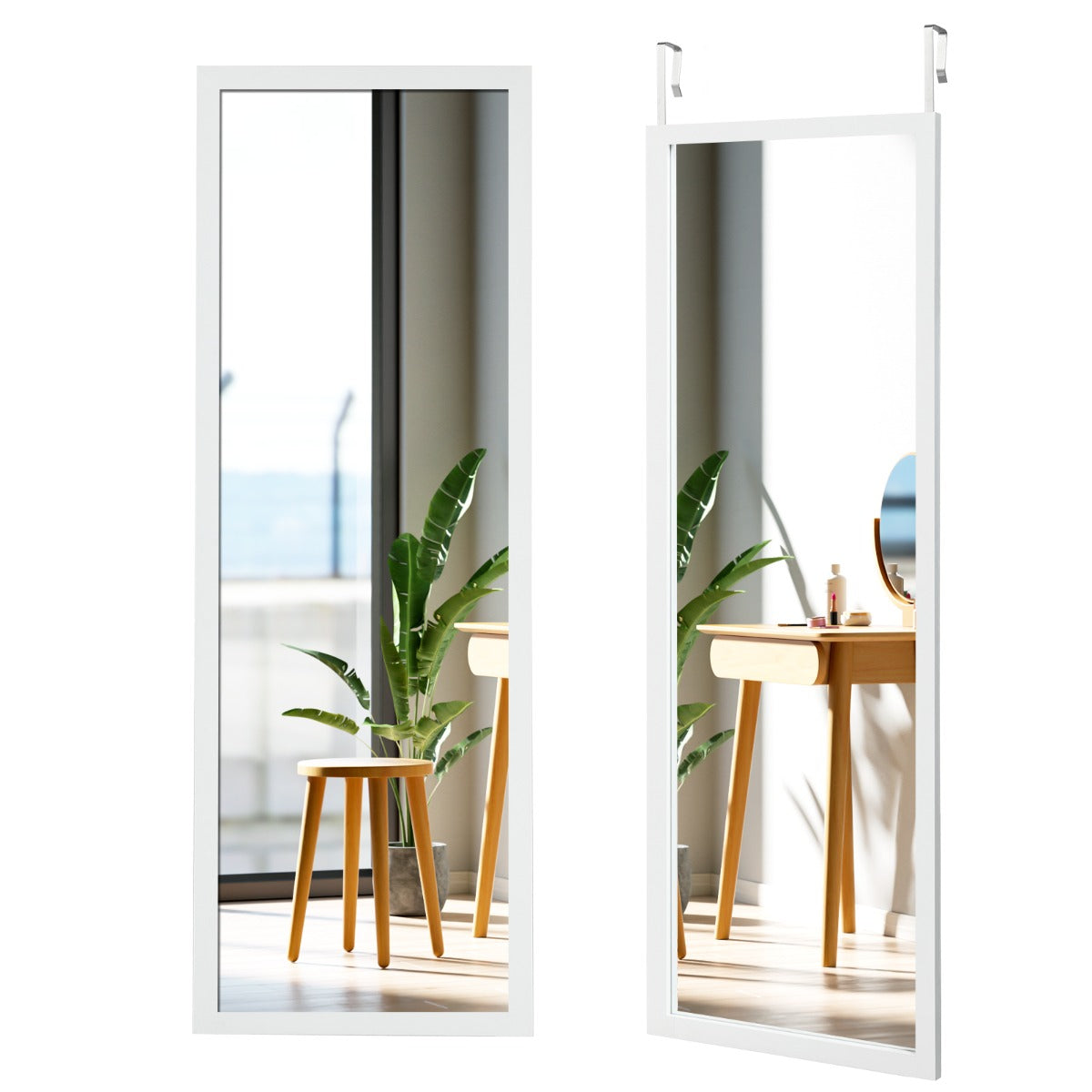 120 cm Over-the-Door Full-Length Dressing Mirror – White