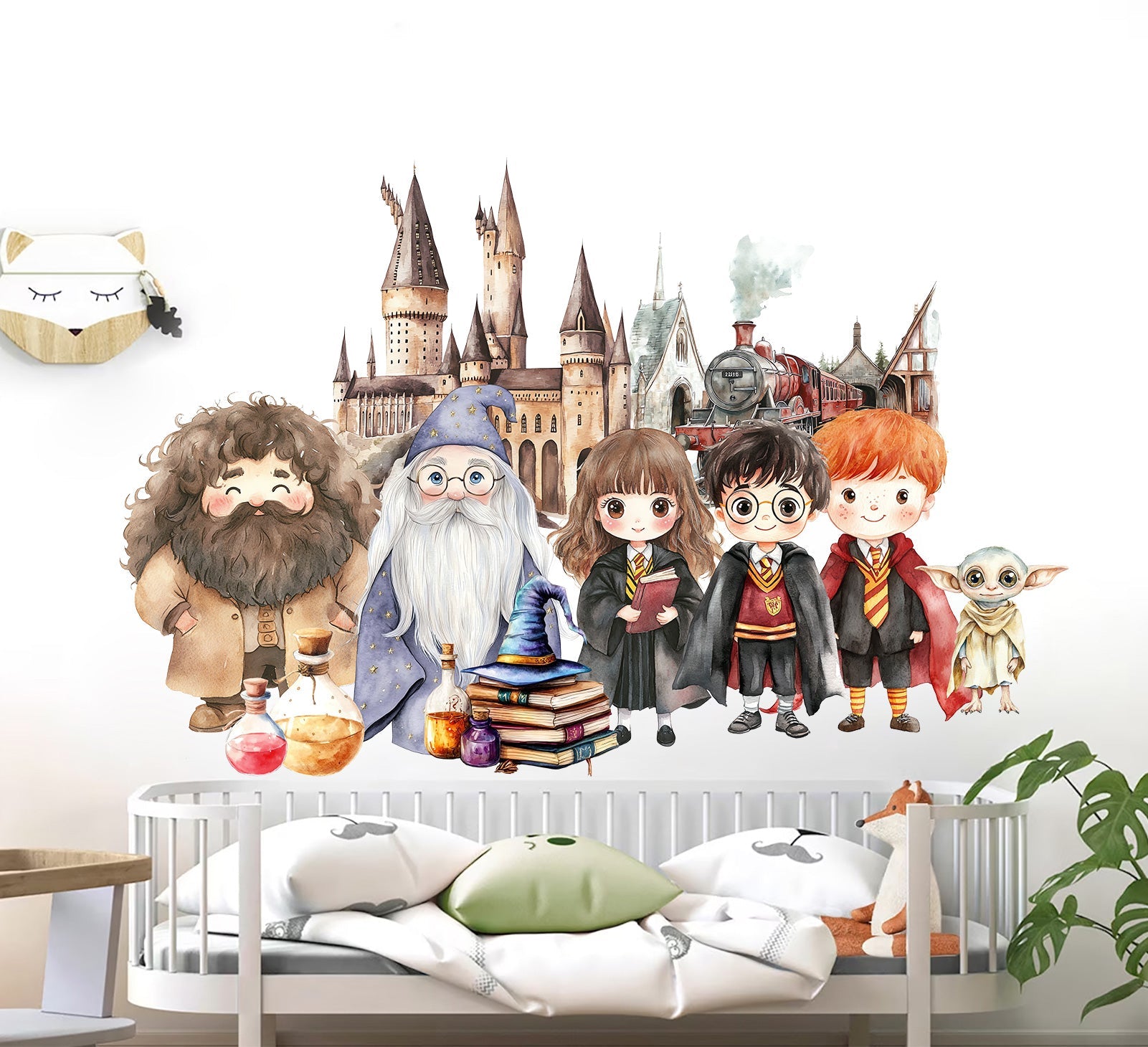 Wizard School Wall Decal, Magic Castle Kids Room Sticker, Fantasy Nursery Decor-BR574