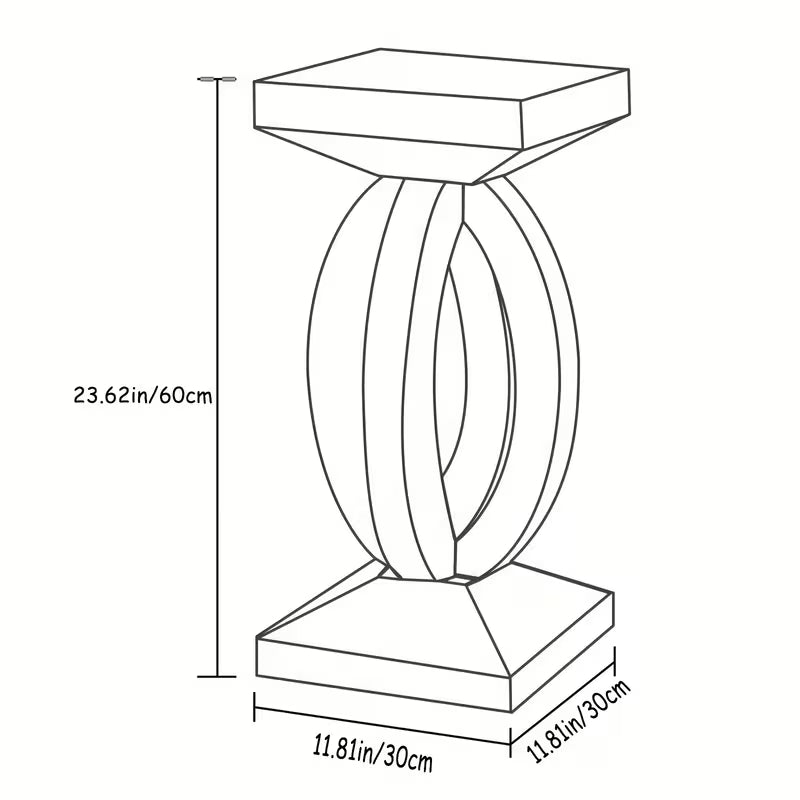 59.99cm Crystal-Embedded Base Mirror-Edged Table, Chic Small Table for Decoration, Sturdy Base That Conserves Space, Perfect Option for Living Room And Bedroom – view 3