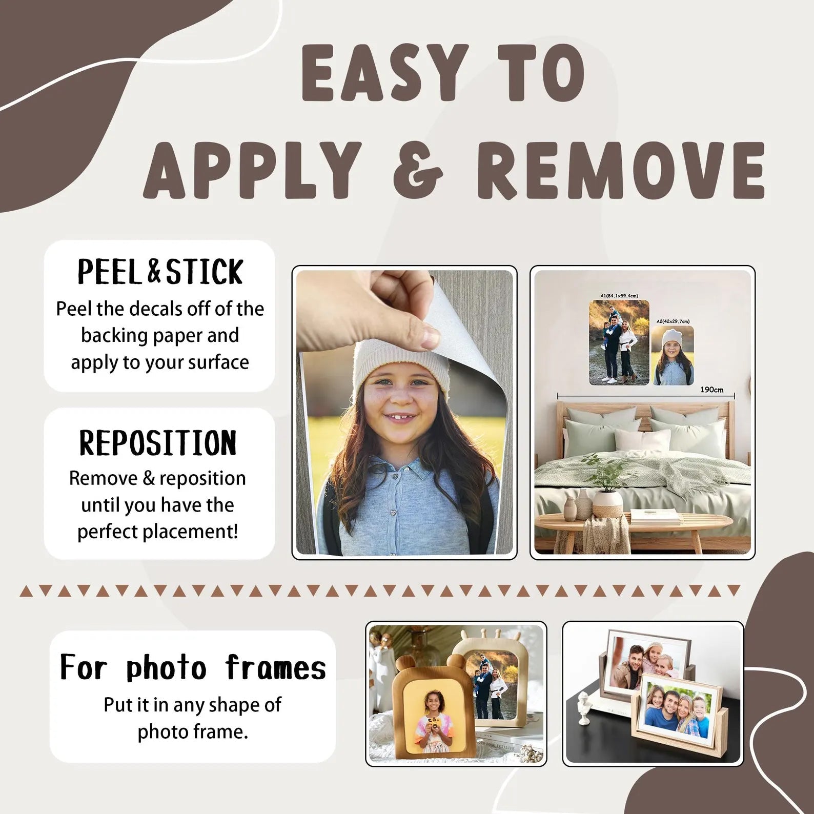 Transform Your Photos into Watercolor Art! - Personalized Watercolor Photo Wall Decals - Perfect Gift -Eco-Friendly Removable Adhesive