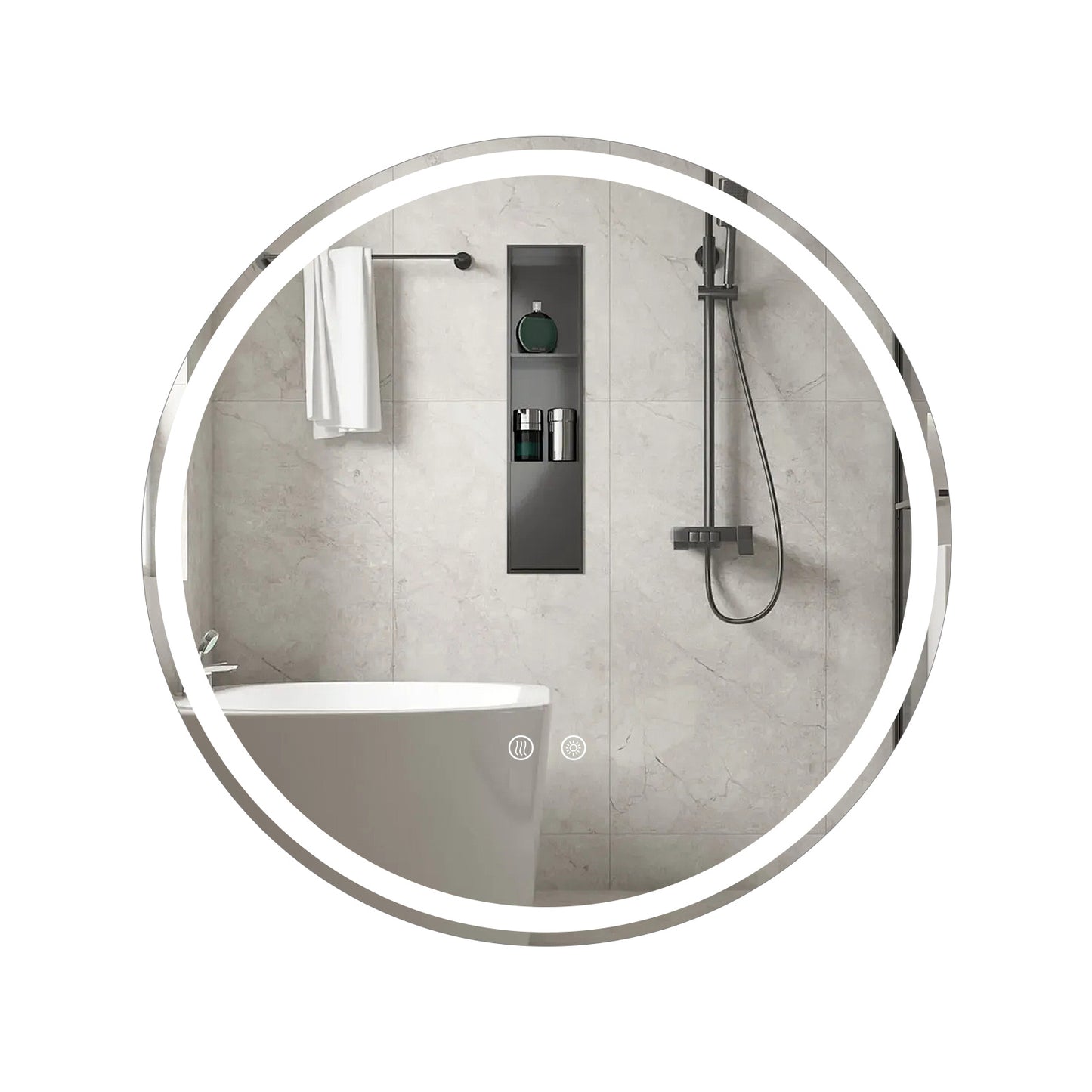 70 cm Round LED Bathroom Mirror with Front & Back Lighting