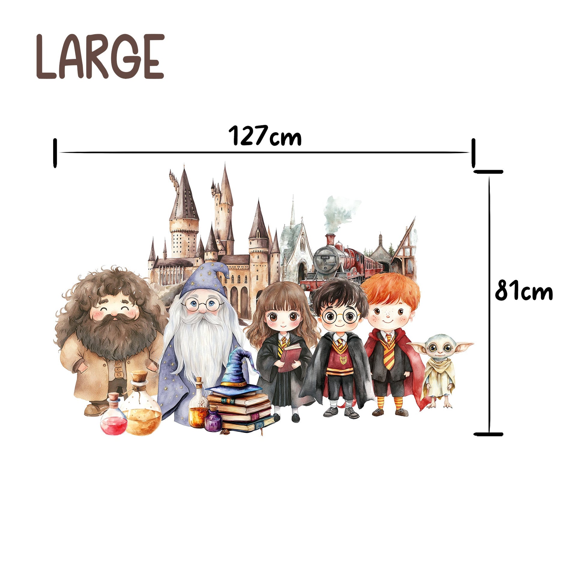 Wizard School Wall Decal, Magic Castle Kids Room Sticker, Fantasy Nursery Decor-BR574