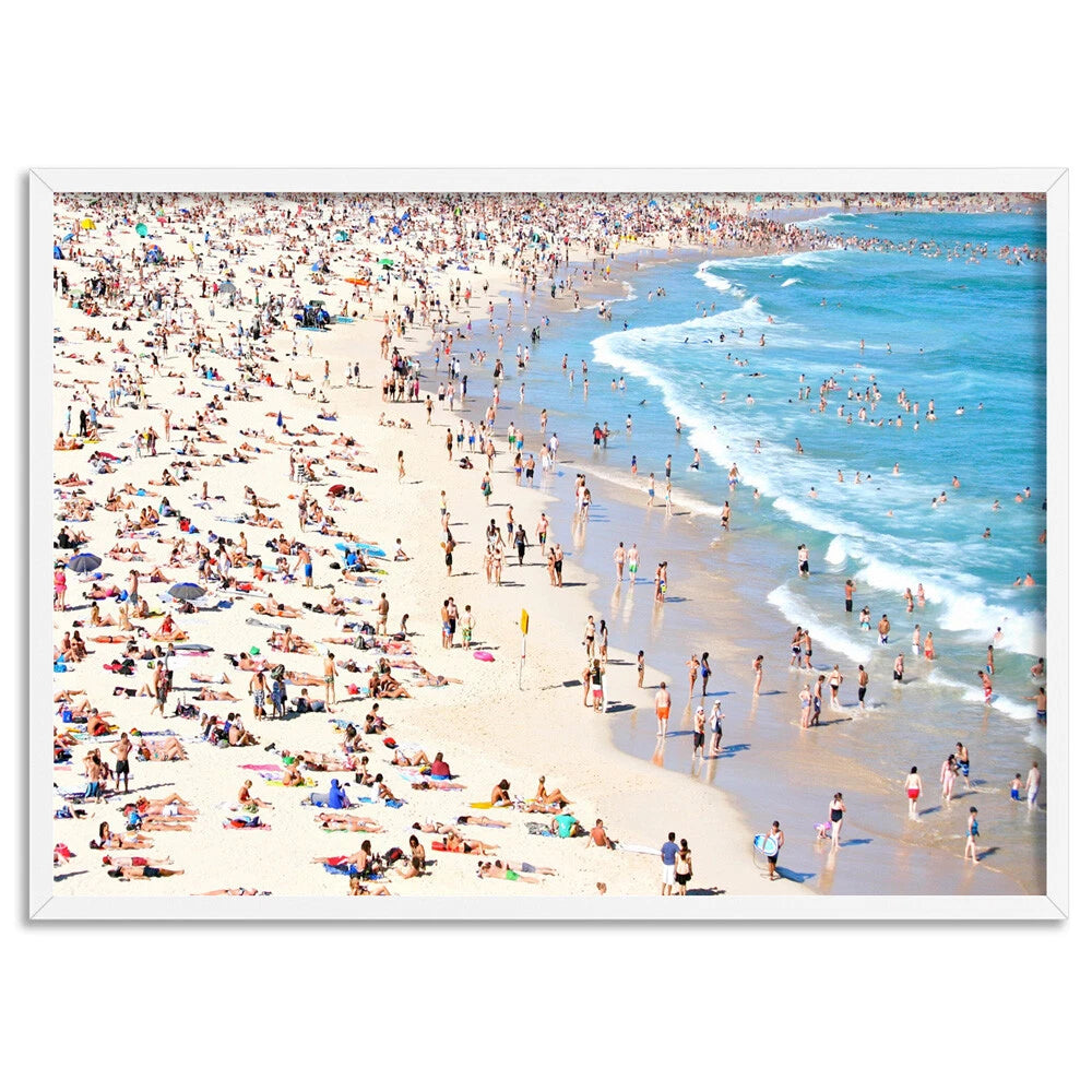 Bondi Summer Beach Crowd Canvas Wall Art – artwork