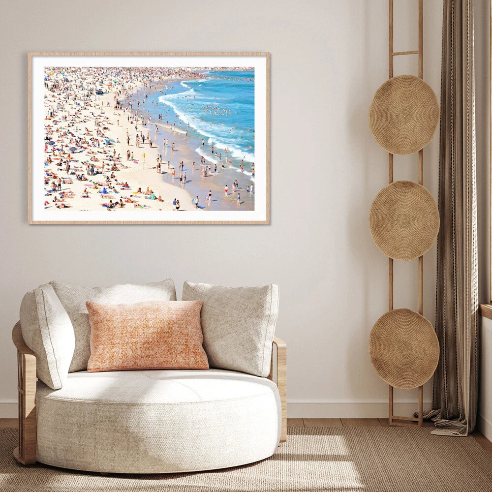 Bondi Summer Beach Crowd Canvas Wall Art – gallery wall lifestyle