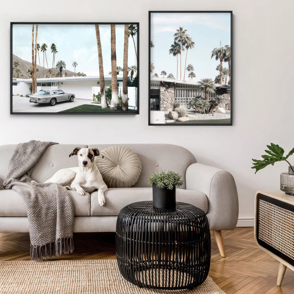 Palm Springs Mid-Century House Canvas Wall Art – gallery wall lifestyle