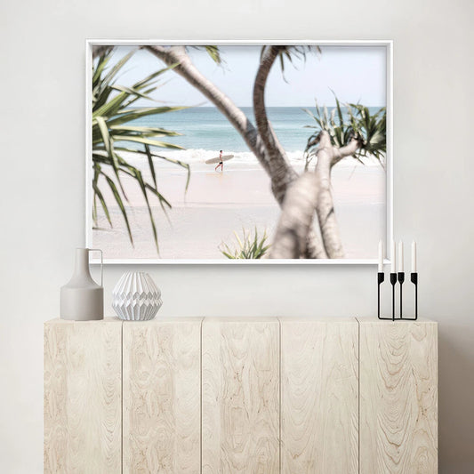 Coolangatta Surfer Coastal Canvas Wall Art – bedroom lifestyle