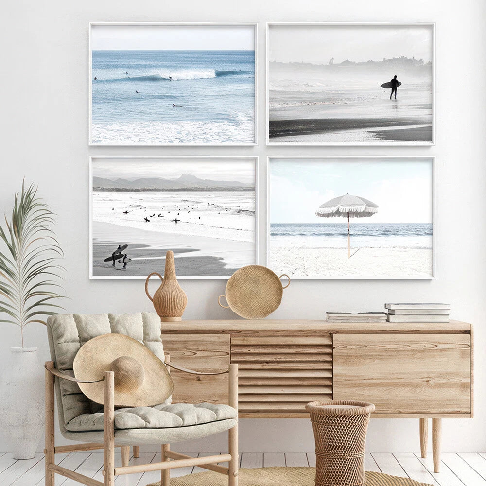 Summer Parasols Coastal Canvas Wall Art – gallery wall lifestyle