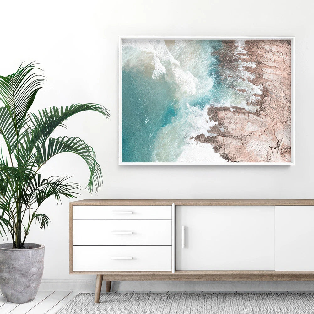Aerial Western Australia Coast Canvas Wall Art – bedroom lifestyle