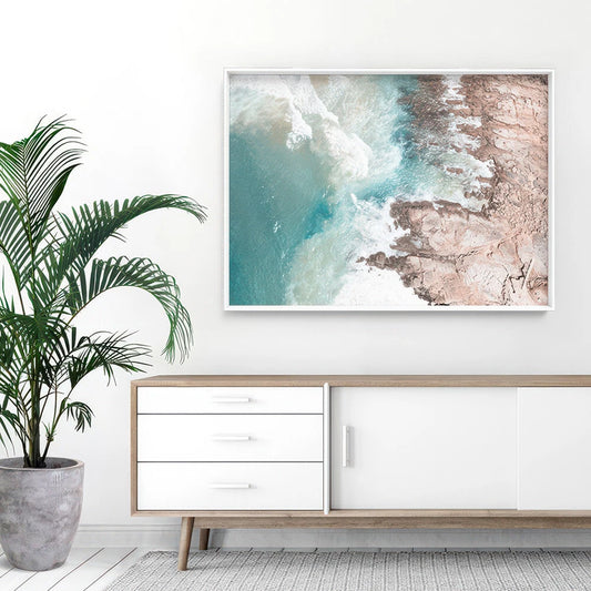 Aerial Western Australia Coast Canvas Wall Art – bedroom lifestyle
