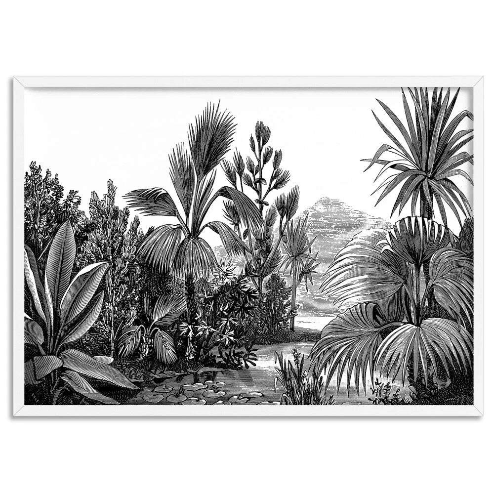 Vintage Botanical Study Monochrome Canvas Wall Art – artwork