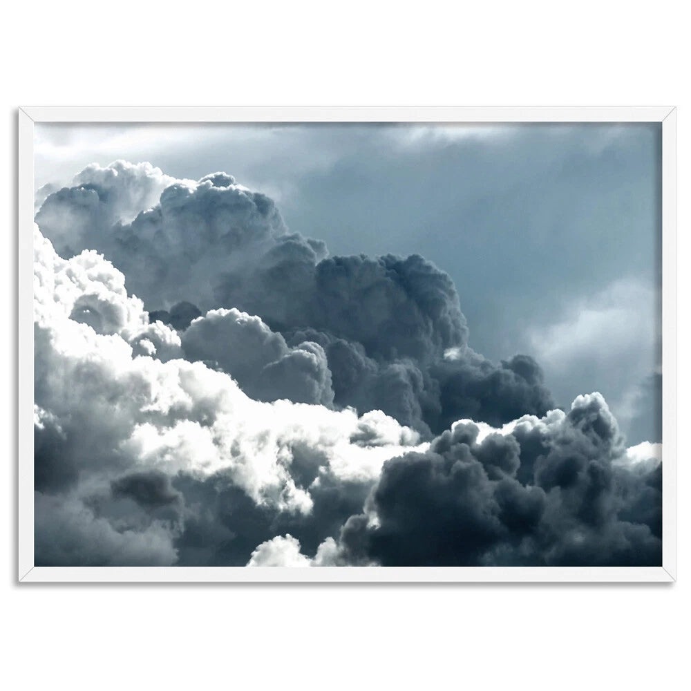Dreamy Blue Cloudscape Canvas Wall Art – artwork