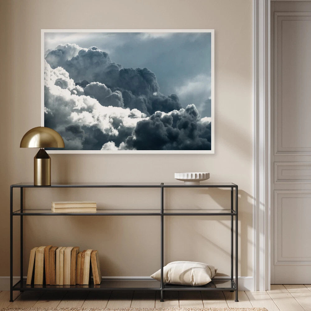 Dreamy Blue Cloudscape Canvas Wall Art – gallery wall lifestyle