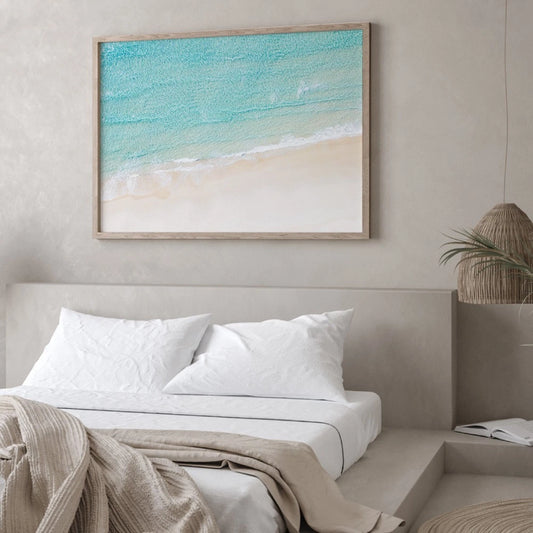 Aerial Coastal Waves Landscape Canvas Wall Art – bedroom lifestyle