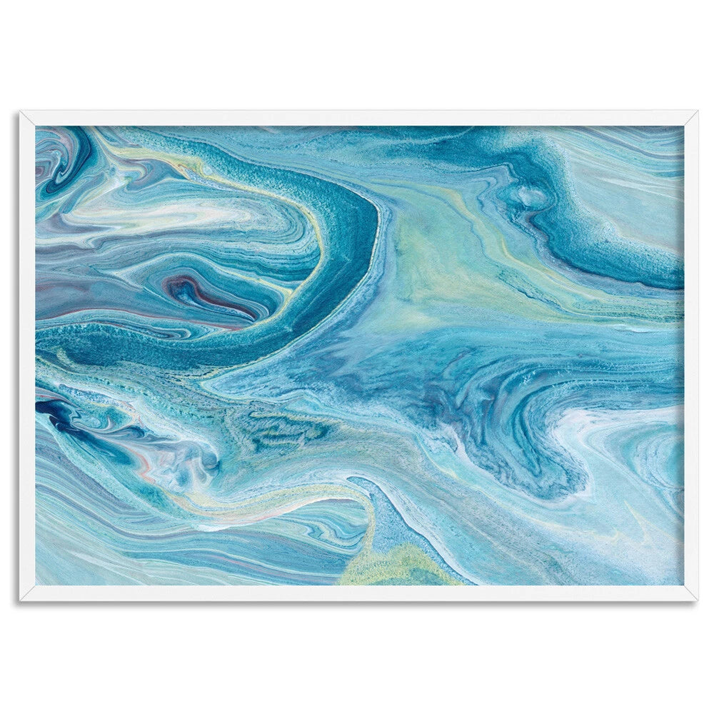 Blue Fluid Abstract Canvas Wall Art – artwork