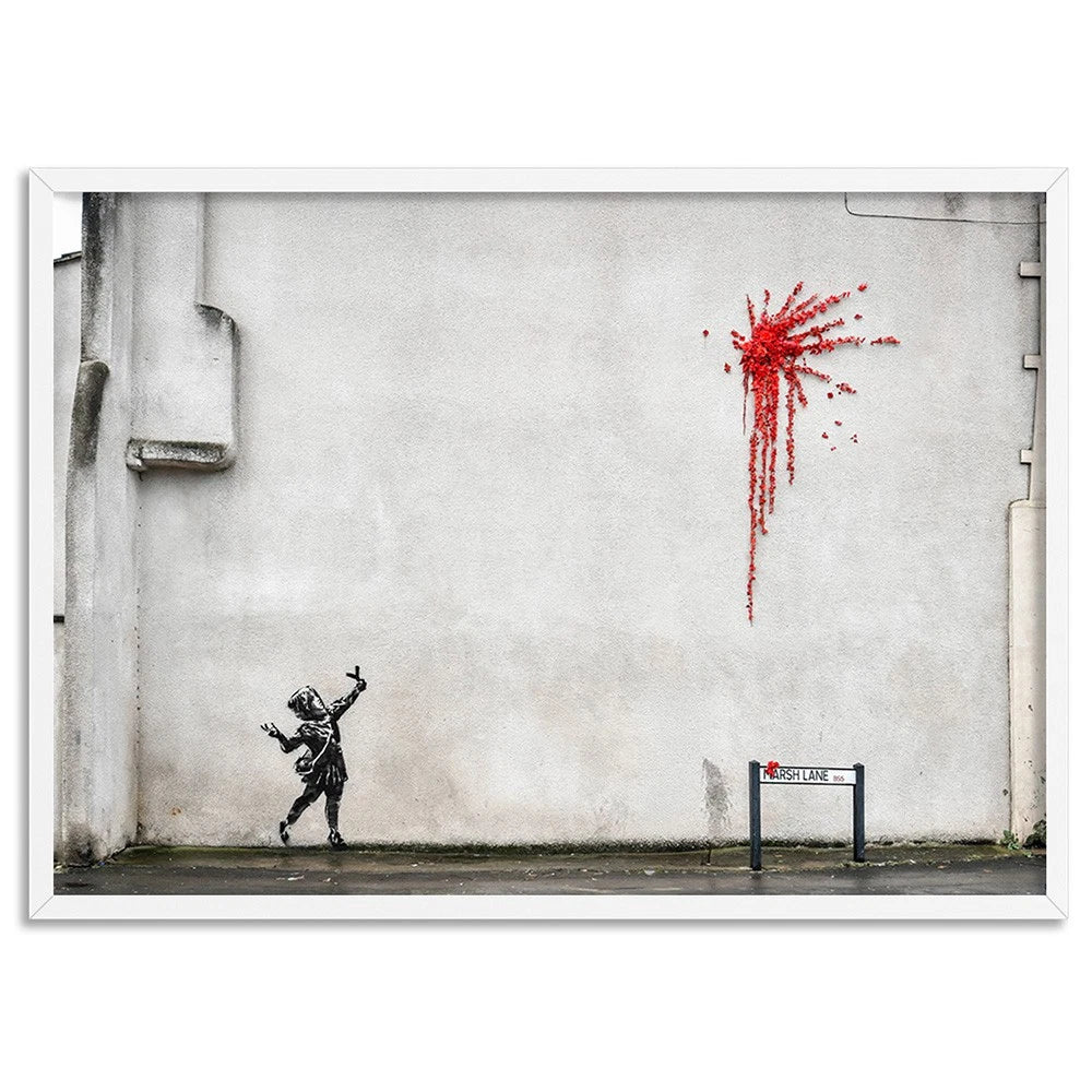 Girl with Flowers Urban Street Art Canvas Wall Art – artwork