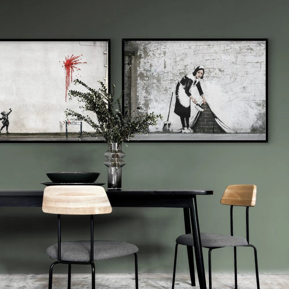 Girl with Flowers Urban Street Art Canvas Wall Art – gallery wall lifestyle