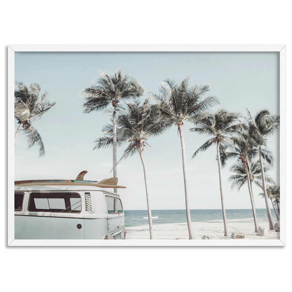 Retro Kombi Surf Van Canvas Wall Art – artwork