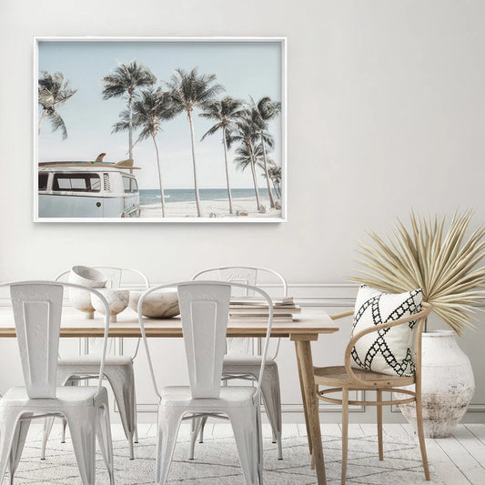 Retro Kombi Surf Van Canvas Wall Art – bedroom lifestyle