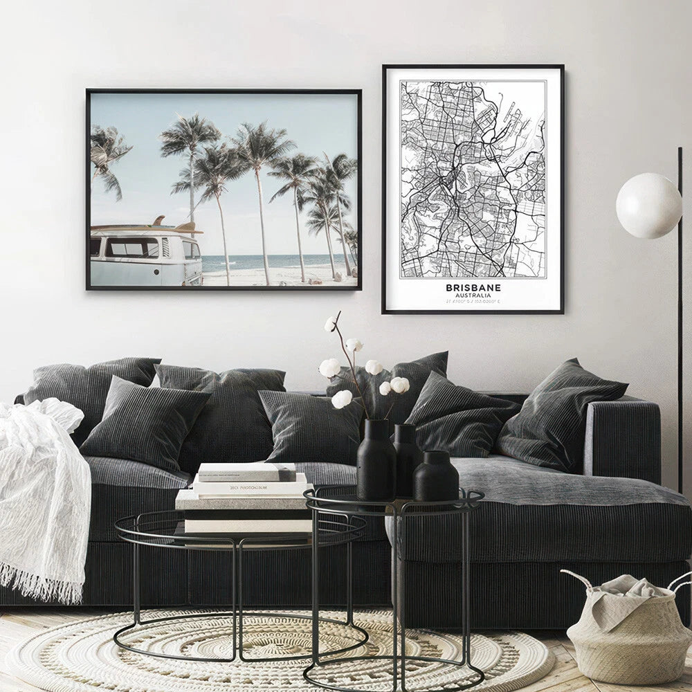 Retro Kombi Surf Van Canvas Wall Art – gallery wall lifestyle
