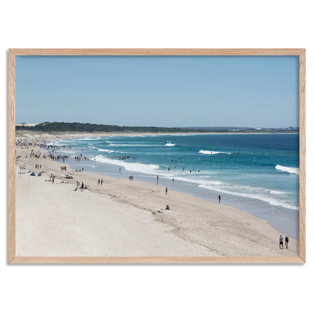 Cronulla Coastal Horizon Canvas Wall Art – birch floating frame