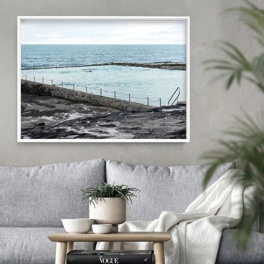 South Cronulla Rock Pool Coastal Canvas Wall Art – bedroom lifestyle