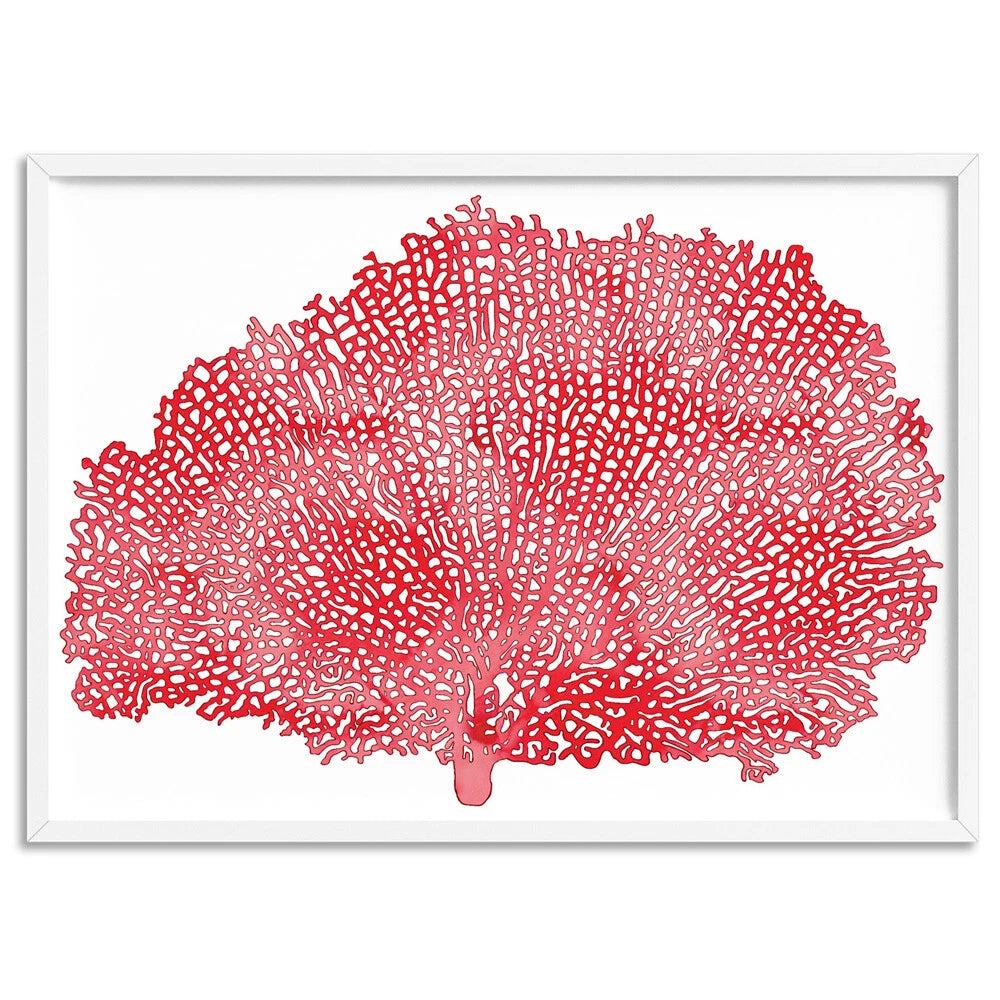 Coral Sea Fan Red Watercolour Canvas Wall Art – artwork