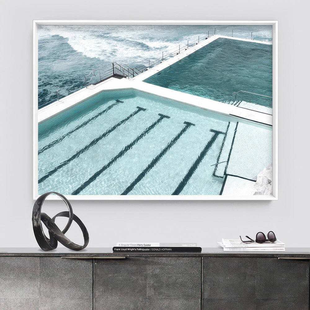 Bondi Icebergs Pool Landscape Canvas Wall Art – bedroom lifestyle