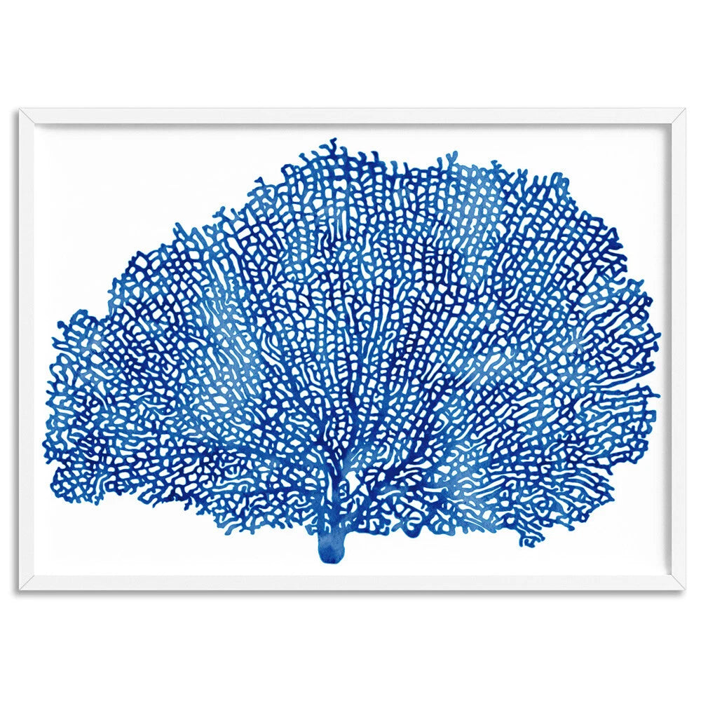 Coral Sea Fan Blue Watercolour Canvas Wall Art – artwork