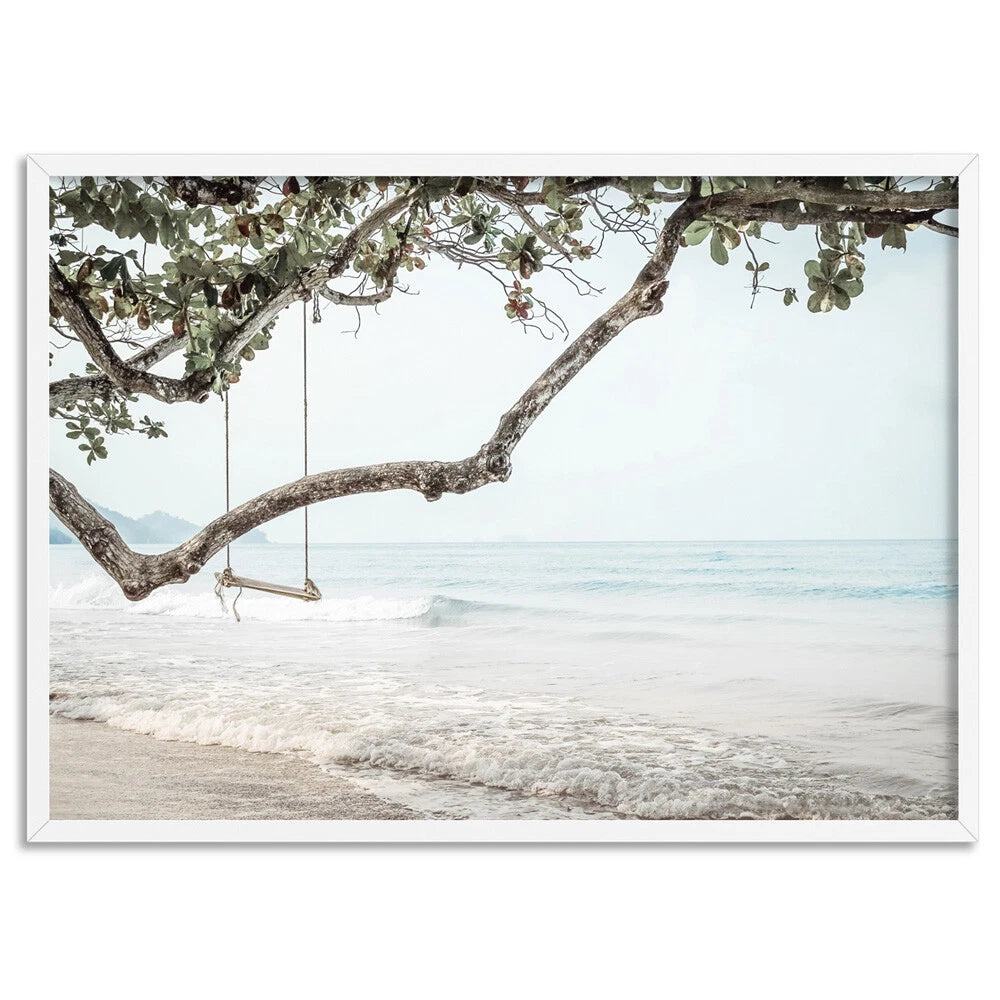 Coastal Swing Ocean View Canvas Wall Art – artwork