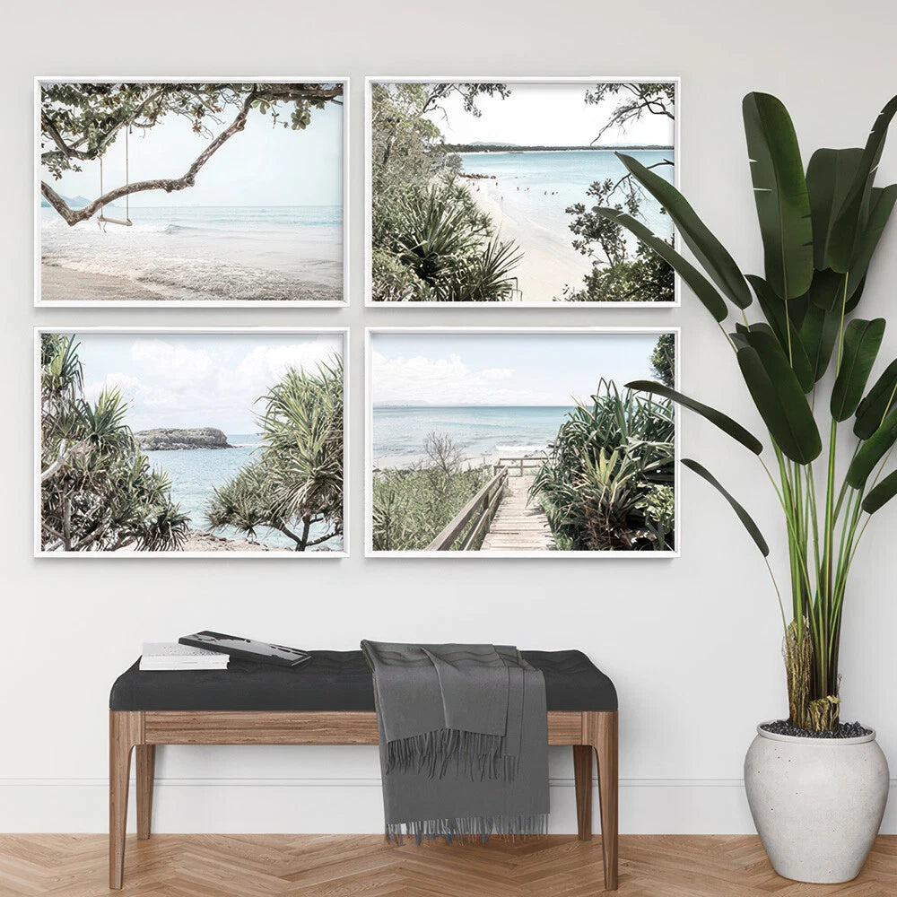 Coastal Swing Ocean View Canvas Wall Art – gallery wall lifestyle