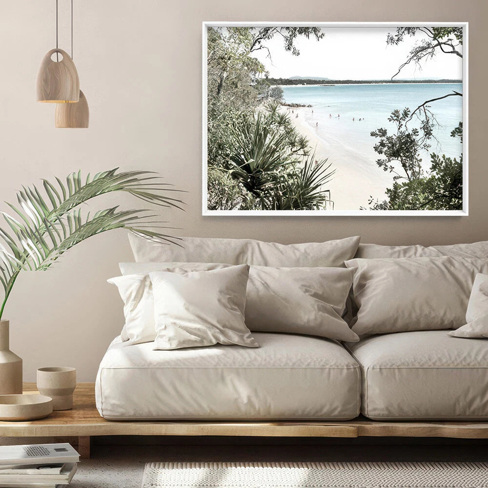 Noosa Heads Coastal Beach Canvas Wall Art – bedroom lifestyle