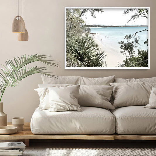 Noosa Heads Coastal Beach Canvas Wall Art – bedroom lifestyle