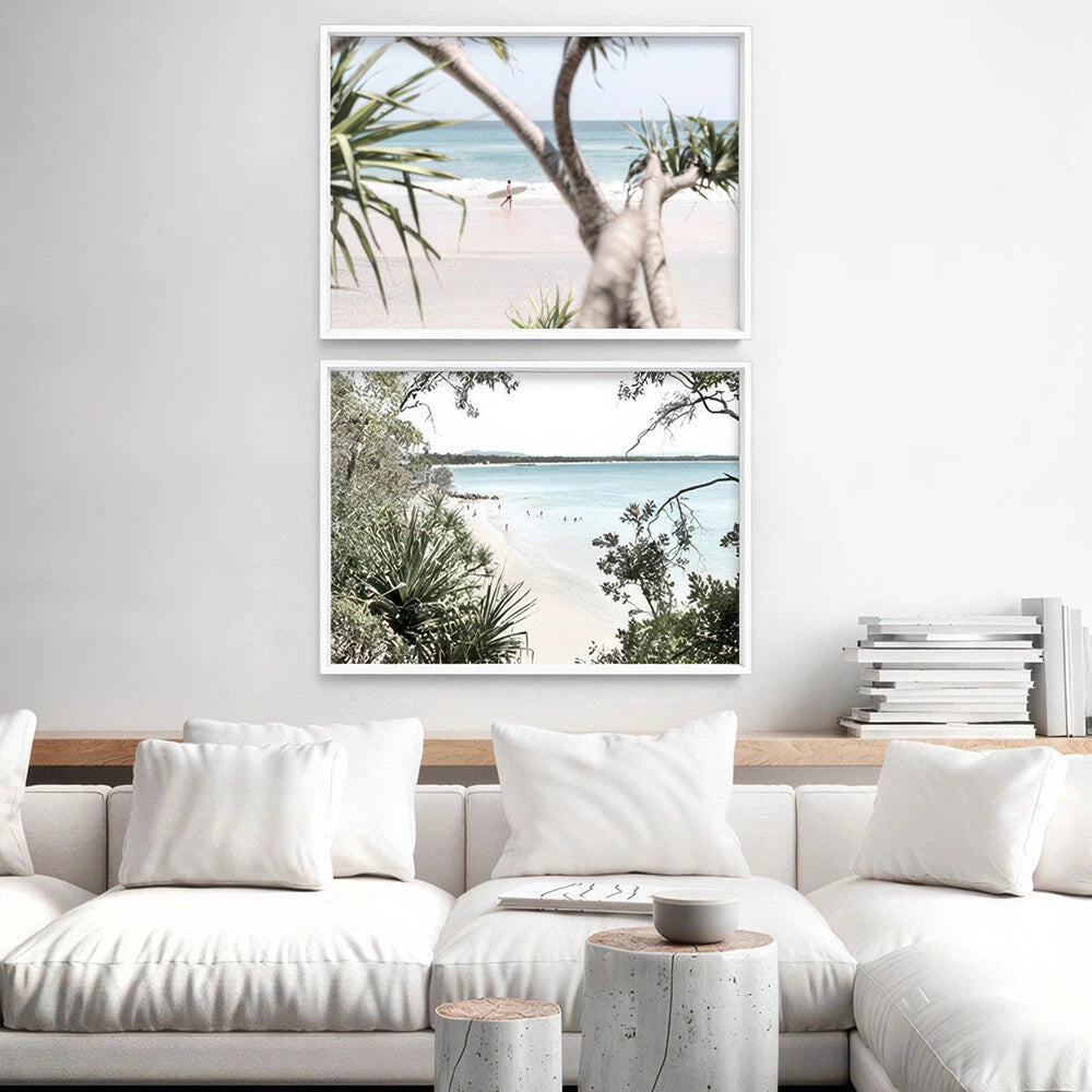 Noosa Heads Coastal Beach Canvas Wall Art – gallery wall lifestyle
