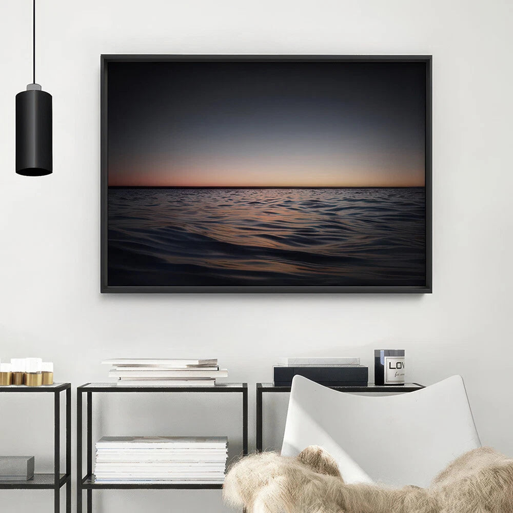 Dramatic Dark Ocean Waves Canvas Wall Art – bedroom lifestyle